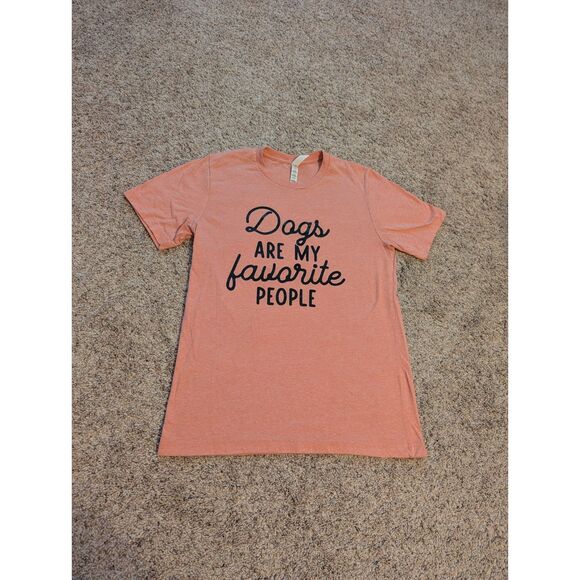 Bella + Canvas Graphic Tee Dogs Are My Favorite People Women’s Medium Peach - Picture 3 of 5